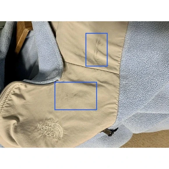 The North Face Youth Junior Fleece Jacket Light Blue Gray Fuzzy Full Zip XL - Picture 4 of 9